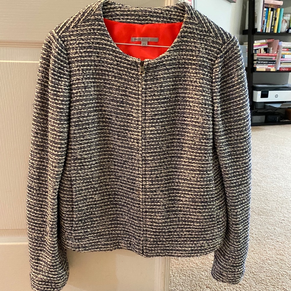 GAP Navy/White/Grey Woven Jacket
